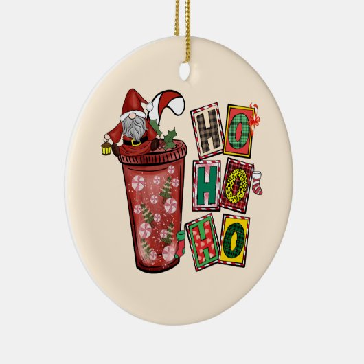 Schattigee Scandinavische Sinterklaas Gnome - Kers Keramisch Ornament (Rechts)