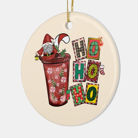 Schattigee Scandinavische Sinterklaas Gnome - Kers Keramisch Ornament (Links)