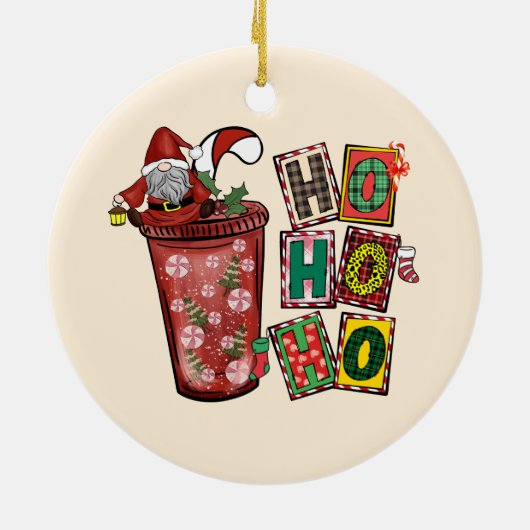 Schattigee Scandinavische Sinterklaas Gnome - Kers Keramisch Ornament (Achterkant)