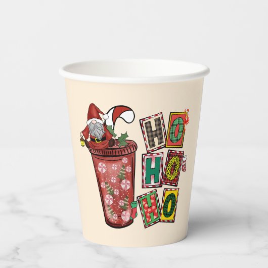 Schattigee Scandinavische Sinterklaas Gnome - Kers Papieren Bekers (Achterkant)