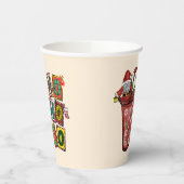 Schattigee Scandinavische Sinterklaas Gnome - Kers Papieren Bekers (Links)