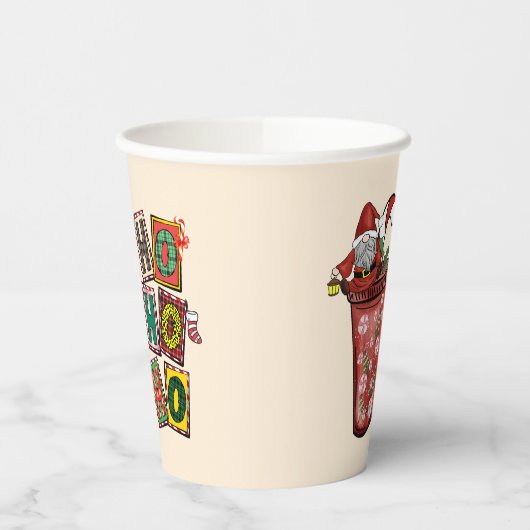 Schattigee Scandinavische Sinterklaas Gnome - Kers Papieren Bekers (Links)