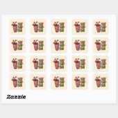 Schattigee Scandinavische Sinterklaas Gnome - Kers Vierkante Sticker (Vel)
