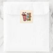 Schattigee Scandinavische Sinterklaas Gnome - Kers Vierkante Sticker (Tas)