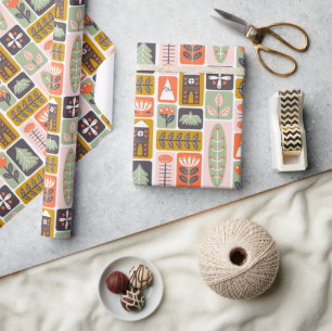 Schattigee Scandinavische stijl Natuur Cadeaupapier