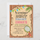 Schattigee Scavenger Theme Invitation Bedankkaart (Voorkant)