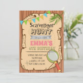 Schattigee Scavenger Theme Invitation Bedankkaart (Staand voorkant)