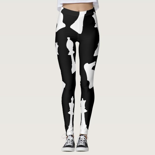 Schattigee schaakstukken leggings (Voorkant)
