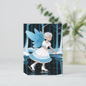 Schattigee schaatsfee ijzige wintervijver briefkaart (Staand voorkant)