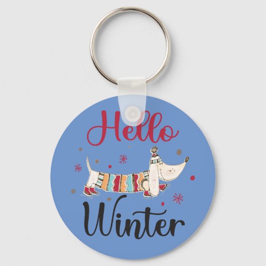 Schattigee schaatshond sleutelhanger (Voorkant)