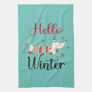 Schattigee schaatshond theedoek