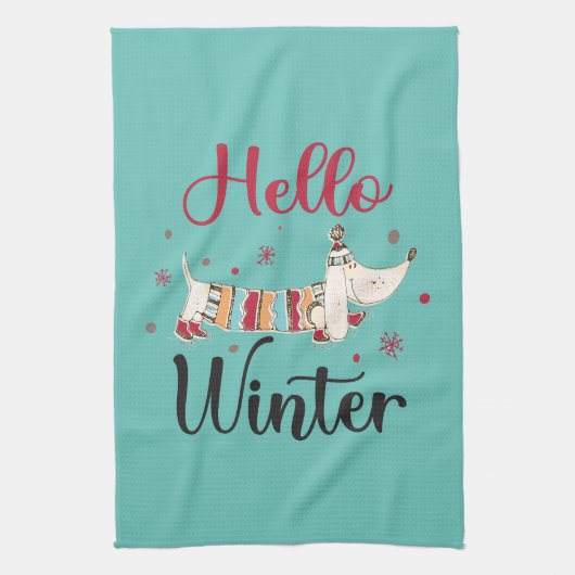 Schattigee schaatshond theedoek (Verticaal)