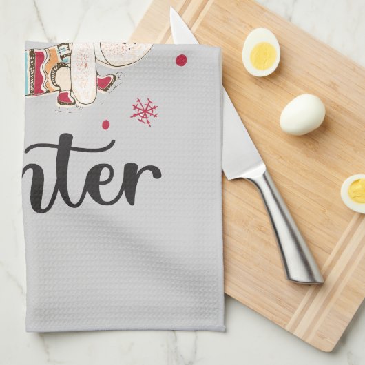 Schattigee schaatshond theedoek (Quarter Fold)