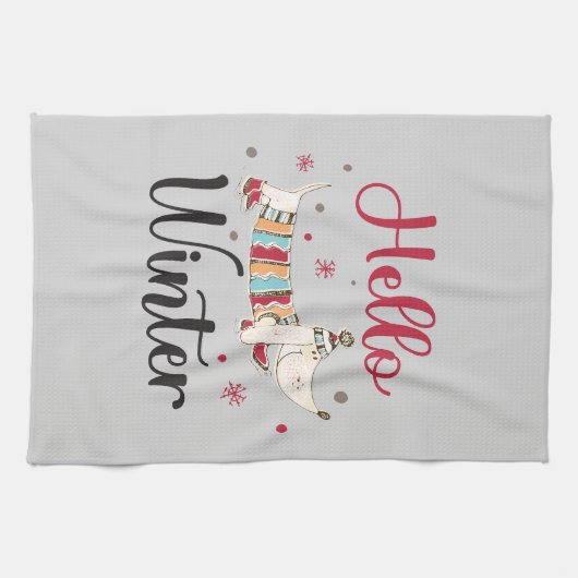 Schattigee schaatshond theedoek (Horizontaal)