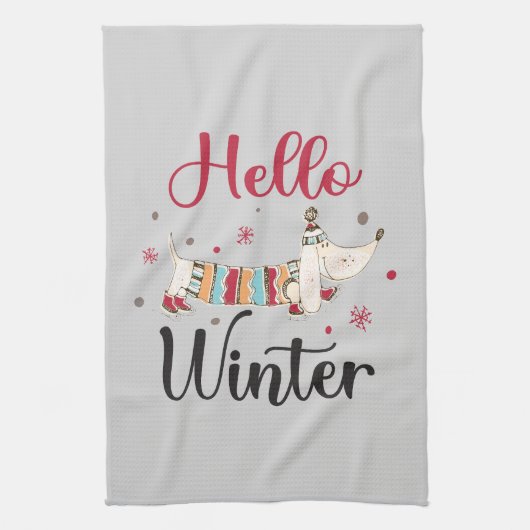 Schattigee schaatshond theedoek (Verticaal)