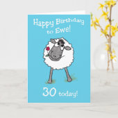 Schattigee schapen Happy Birthday voor Ewe Age-Spe Kaart (Gele Bloem)