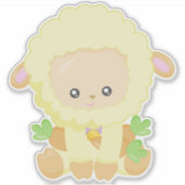Schattigee schapen, kleine schapen, gele schapen, sticker (Voorkant)