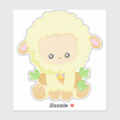 Schattigee schapen, kleine schapen, gele schapen, sticker (Vel)