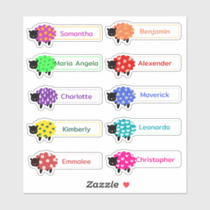 Schattigee schapen Meerdere naam Stickers