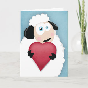Schattigee schapen met een liefdeshart Valentijn K Feestdagen Kaart