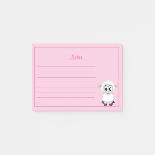 Schattigee schapen met lijnen Post-it Notes (Voorkant)