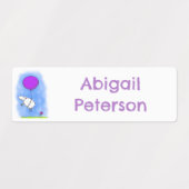 Schattigee schapenballon cartoon humor gepersonali labels (Design 1)