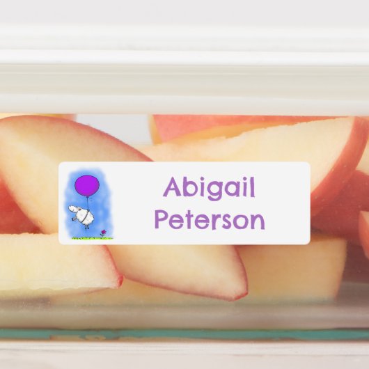 Schattigee schapenballon cartoon humor gepersonali labels (Aangebracht)