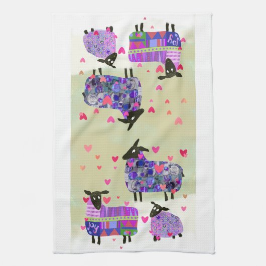 Schattigee schapenkeuken handdoek (Verticaal)