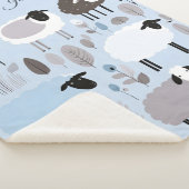 Schattigee schapenpastel blauwe kleuren minimaal g sherpa deken (3/4)