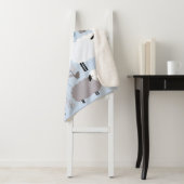 Schattigee schapenpastel blauwe kleuren minimaal g sherpa deken (In situ)