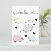 Schattigee schapenuitnodiging Kaart (Staand voorkant)