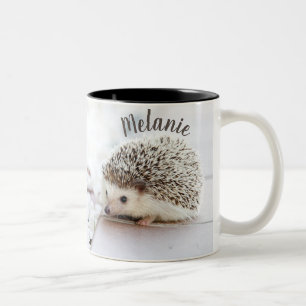 Schattigee schattige baby egel gepersonaliseerd tweekleurige koffiemok