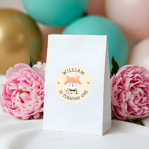 Schattigee Schattige baby Fox Party Animal Ronde Sticker