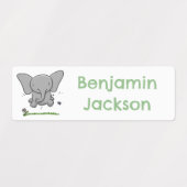 Schattigee schattige baby olifant cartoon geperson labels (Design 1)