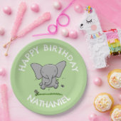 Schattigee schattige baby olifant gepersonaliseerd papieren bordje (Feest)