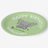 Schattigee schattige baby olifant gepersonaliseerd papieren bordje (Gekanteld)