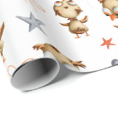 Schattigee Schattige Baby Uil Kinderen Cadeaupapier (Rol Hoek)
