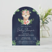 Schattigee Schattige Bloemen Luiaard Meisje Navy B Kaart (Staand voorkant)