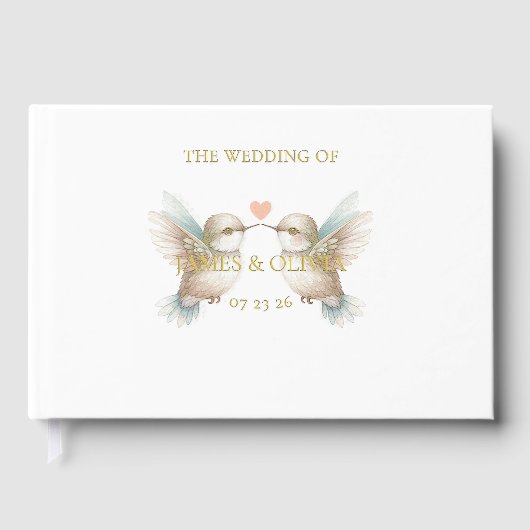 Schattigee Schattige bruiloft Hummingbird Folie ga Gastenboek (Voorkant)