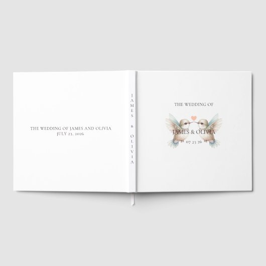 Schattigee Schattige bruiloft Hummingbird Guest Bo Gastenboek (Volledig)
