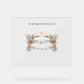 Schattigee Schattige bruiloft kolibrie Acryl Bord (Voorkant)