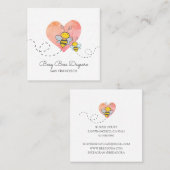 Schattigee Schattige Busy Bumble Bees Daycare Vierkante Visitekaartje (Voorkant / Achterkant)