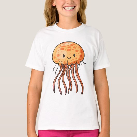 Schattigee Schattige Cartoon kwallen T-shirt (Voorkant)