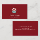Schattigee Schattige Cupcake Cherry Red Sweets Bak Visitekaartje (Voorkant / Achterkant)