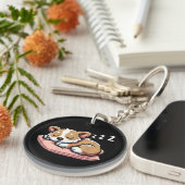 Schattigee Schattige Dierenvrienden Welsh Corgi P Sleutelhanger (Voorkant Rechts)