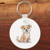 Schattigee Schattige glimlachende zwerfhond Sleutelhanger (Achterkant)