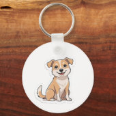 Schattigee Schattige glimlachende zwerfhond Sleutelhanger (Voorkant)
