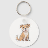Schattigee Schattige glimlachende zwerfhond Sleutelhanger (Achterkant)