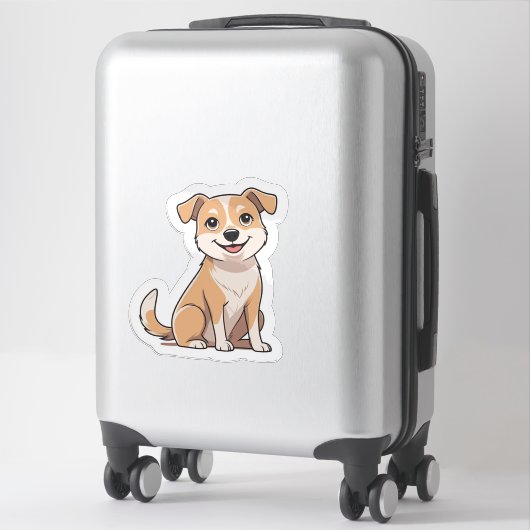Schattigee Schattige glimlachende zwerfhond Sticker (Koffer)