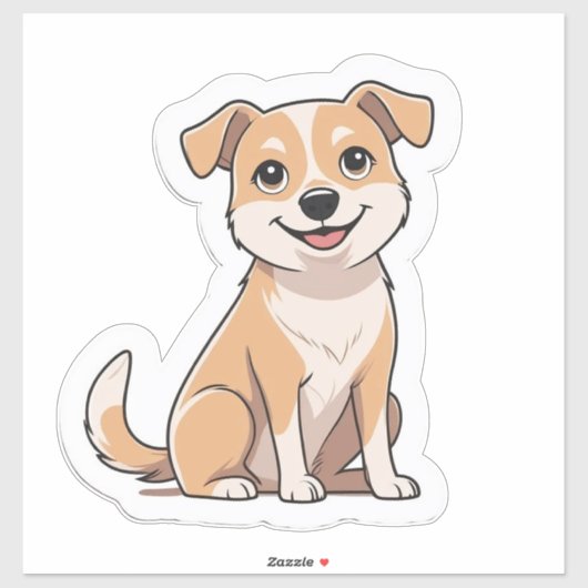 Schattigee Schattige glimlachende zwerfhond Sticker (Vel)